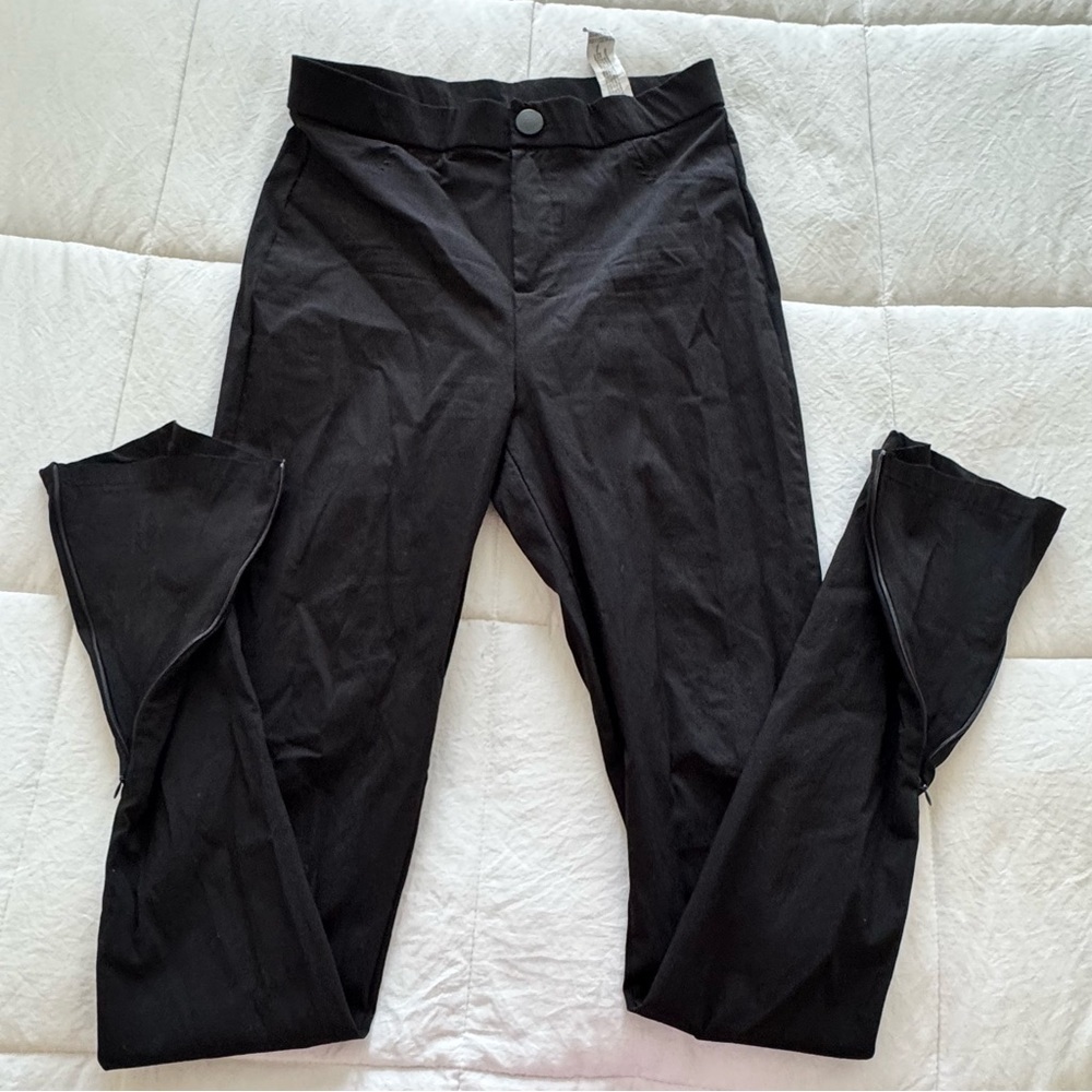 ZARA Skinny Pants Black Womens Size 4 Stretch Ankle Zipper Trousers
